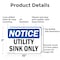 Signmission Utility Sink Only, 10 in W x Rectangle, Aluminum OS-2PACK-NS-A-710-L-18849 - alternate 2